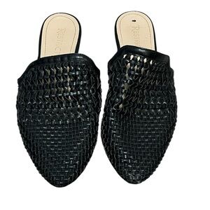 Restricted Deco Mule Woven Leather Black Size 7
